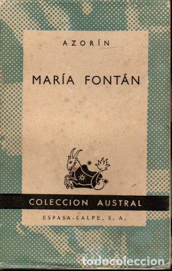 Libros: MARIA FONTAN. - AZORIN (J. Mart&iacute;nez Ruiz). - Foto 1
