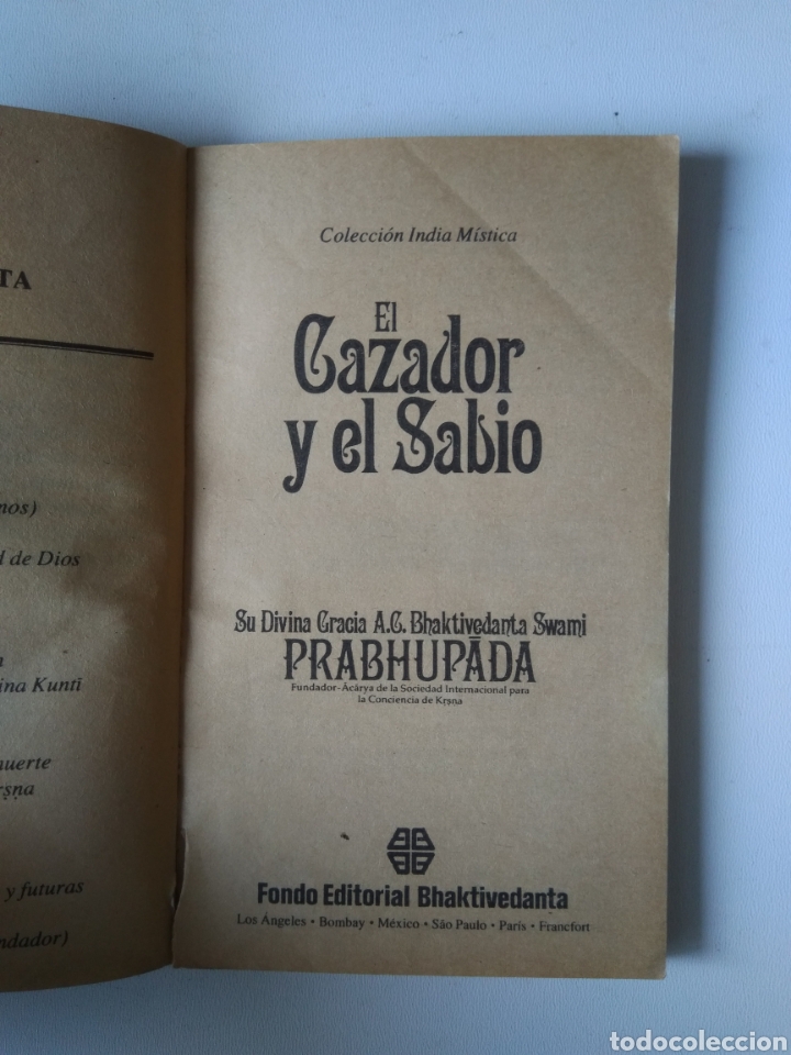 Libros: EL CAZADOR Y EL SABIO/PRABHUPADA - Foto 3