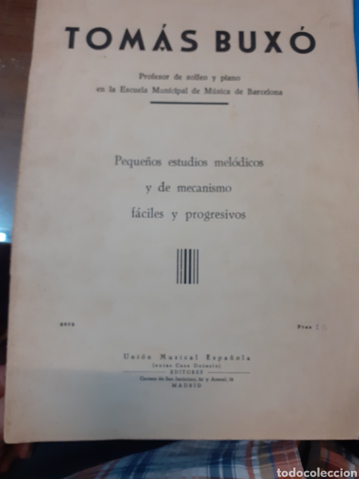 Livros em segunda m&atilde;o: PEQUE&Ntilde;OS ESTUDIOS MELODICOS Y DE MECANISMO FACILES Y PROGRESIVOS - BUXO,Tom&aacute;s