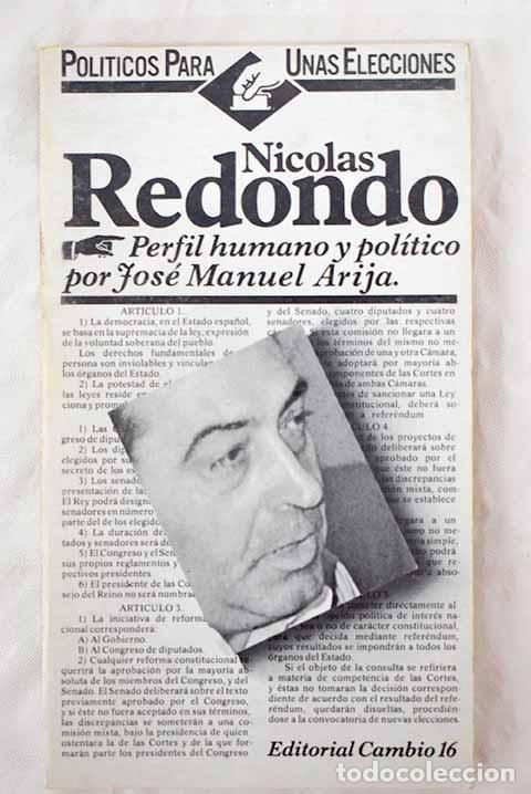 Libros: Nicol&aacute;s Redondo.- Arija, Jos&eacute; Manuel - Foto 1