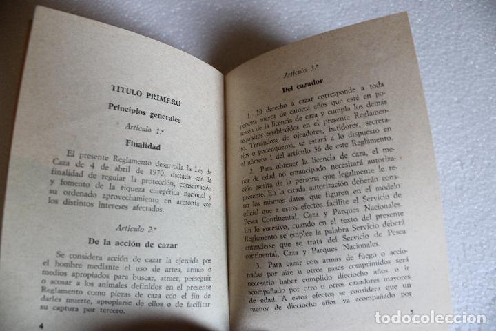 Libros: LIBRO REGLAMENTO DE CAZA. A&Ntilde;O 1971. - Foto 3