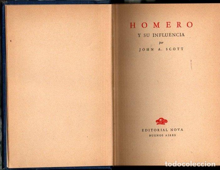 Libros: HOMERO Y SU INFLUENCIA. - SCOTT, John A.