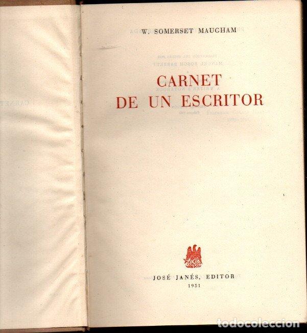 Libros: CARNET DE UN ESCRITOR. - SOMERSET MAUGHAM, W. - Foto 1