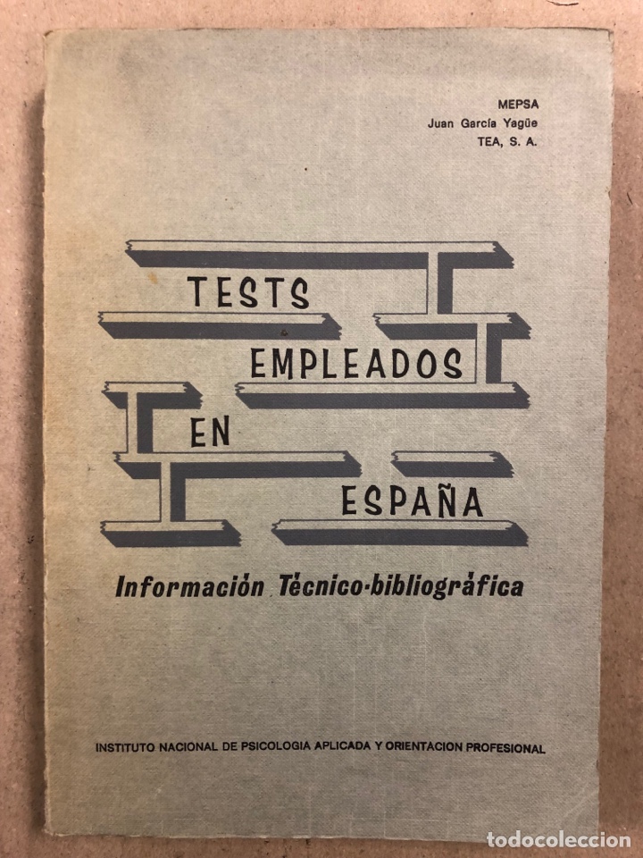 Livros em segunda m&atilde;o: TEST EMPLEADOS EN ESPA&Ntilde;A. INFORMACI&Oacute;N T&Eacute;CNICO-BIBLIOGR&Aacute;FICA. JUAN GARC&Iacute;A YAGUE: