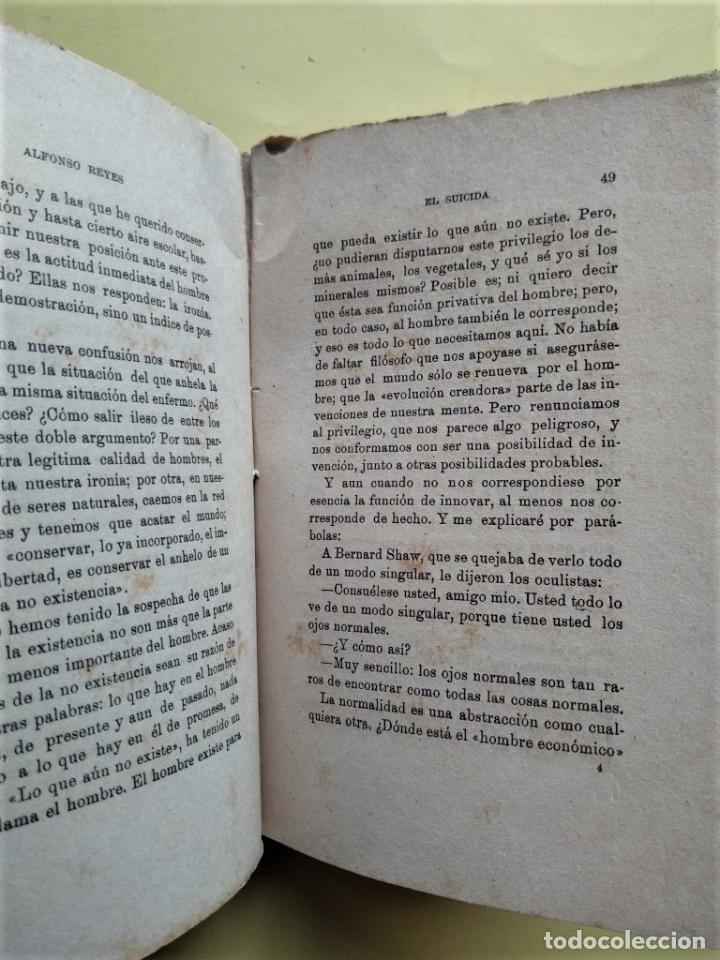 Libros: El Suicida. Libro de Ensayos. (Ejemplar dedicado). - Reyes, Alfonso. - Foto 5