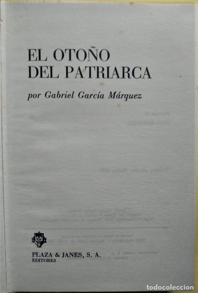 Libros: EL OTO&Ntilde;O DEL PATRIARCA. - GARC&Iacute;A M&Aacute;RQUEZ, Gabriel. - Foto 4