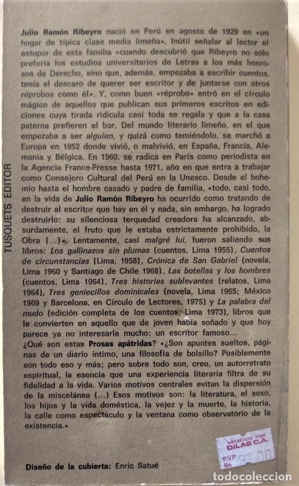 Libros: Prosas Ap&aacute;tridas. - Ribeyro, Julio Ram&oacute;n. - Foto 2
