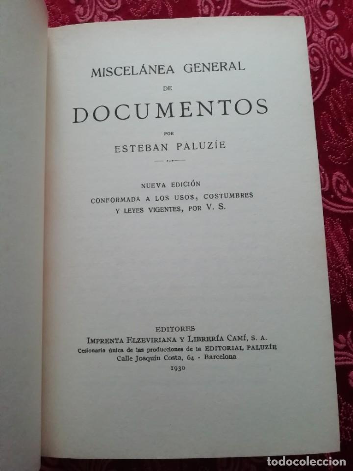Libros: Miscelanea de documentos paluzie edici&oacute;n facs&iacute;mil 1930 - Foto 3
