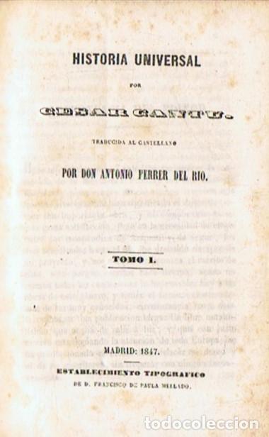 Libros: HISTORIA UNIVERSAL. 38 Tomos. Completo. - Cant&uacute;. C&eacute;sar, (1804 &ndash; 1895) - Foto 1