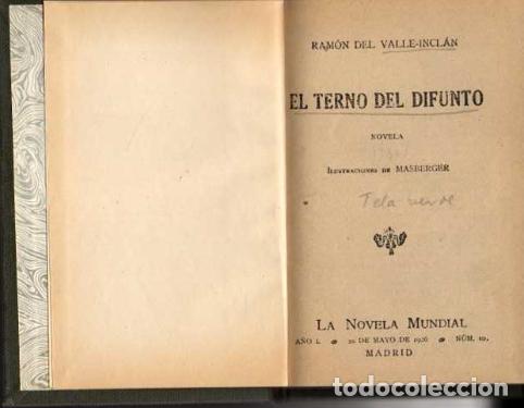Libros: EL TERNO DEL DIFUNTO. - VALLE-INCLAN, Ram&oacute;n del. - Foto 1