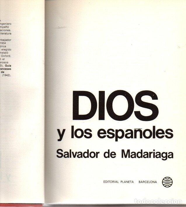 Libros: DIOS Y LOS ESPA&Ntilde;OLES. - MADARIAGA, Salvador de. - Foto 1