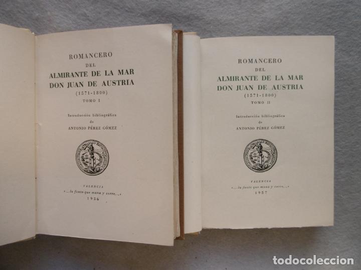 Libros: ROMANCERO. Tomos I y II. - DON JUAN DE AUSTRIA. - Foto 2