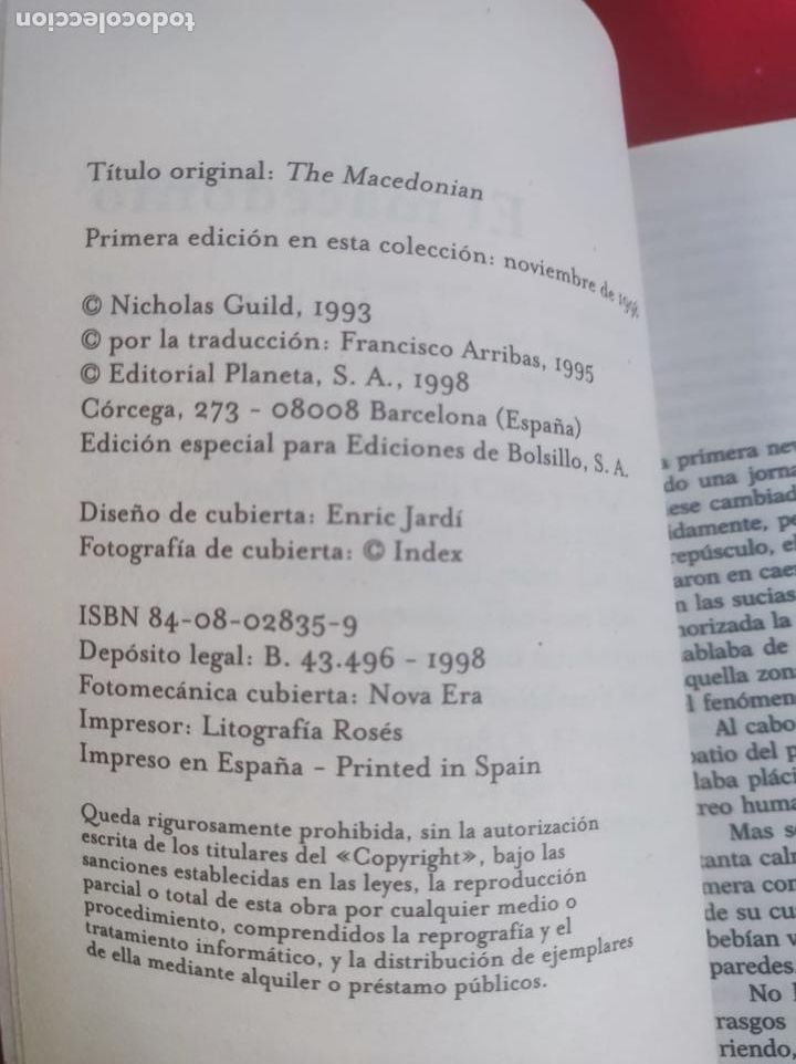 Libros: LIBRO-EL MACEDONIO-NICHOLAS GUILD-1998-COLECCIONISTAS - Foto 8