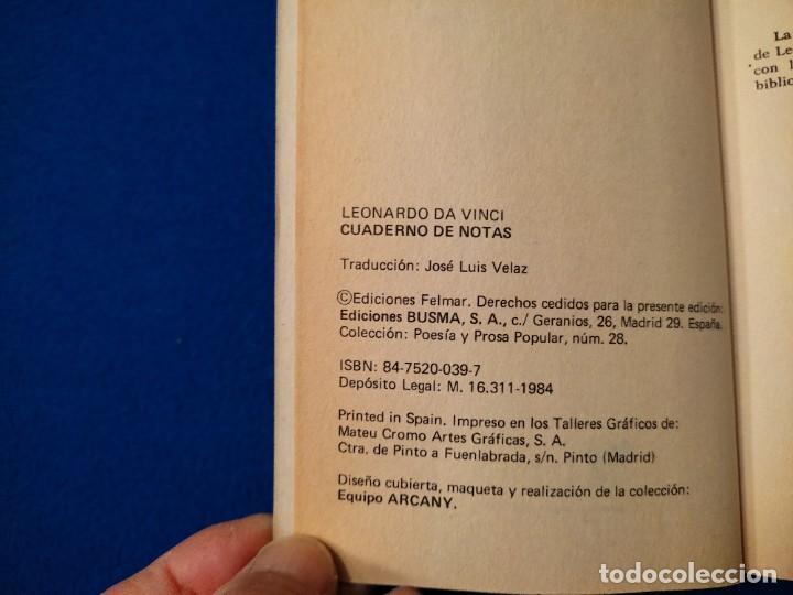 Libros: CUADERNOS DE NOTAS Leonardo da Vinci Ediciones Busma 1984 - Foto 5