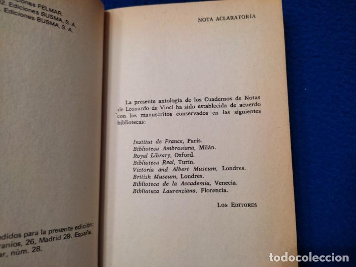 Libros: CUADERNOS DE NOTAS Leonardo da Vinci Ediciones Busma 1984 - Foto 7