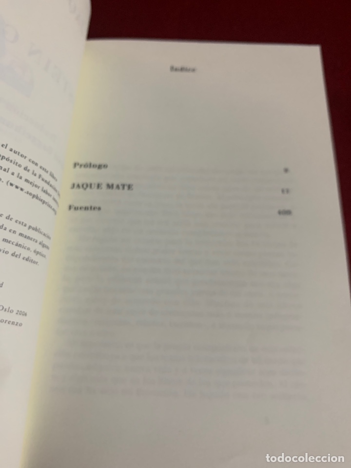 Libros: Jaque Mate. Jostein Gaarder. - Foto 3