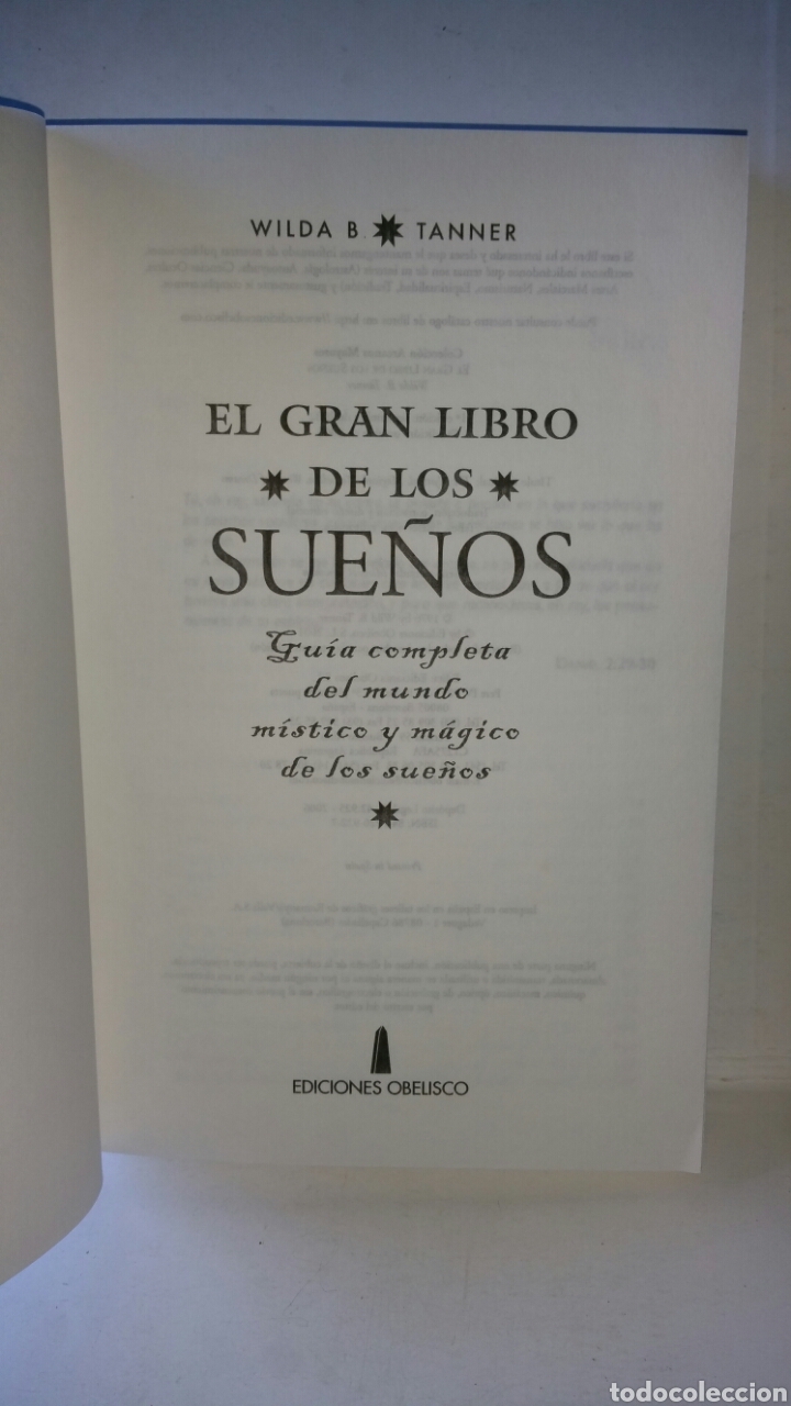 Libros: El gran libro de los sue&ntilde;os. Wilda B. Tanner, ediciones Obelisco 2006. - Foto 4