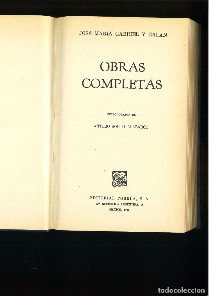 Libros: OBRAS COMPLETAS. Jos&eacute; Mar&iacute;a Gabriel y Gal&aacute;n - Foto 1