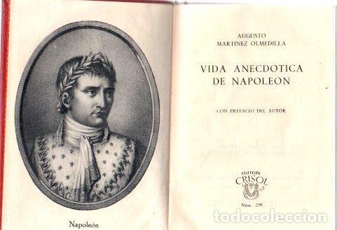 Libros: Vida anecd&oacute;tica de Napole&oacute;n - Martinez Olmedilla, Augusto - Foto 1