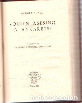 Libros: &iquest;Qui&eacute;n asesin&oacute; a Ankarets? - Adams, Herbert - Foto 1