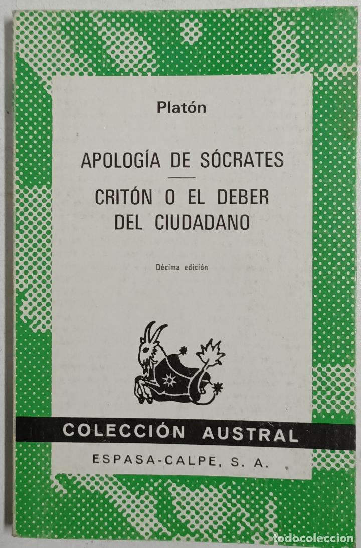 Libros: Apolog&iacute;a de S&oacute;crates / Crit&oacute;n o El deber del ciudadano / Plat&oacute;n - Foto 1