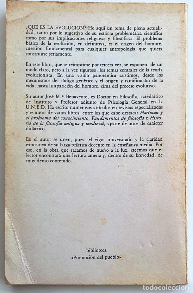 Libros: &iquest;QUE ES LA EVOLUCION? J. M. BENAVENTE. ZERO. MADRID 1979 - Foto 2