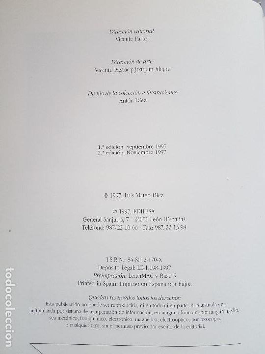 Libros: D&Iacute;AS DEL DESV&Aacute;N - LUIS MATEO DIEZ - EDILESA. EDIC 1997 - Foto 2