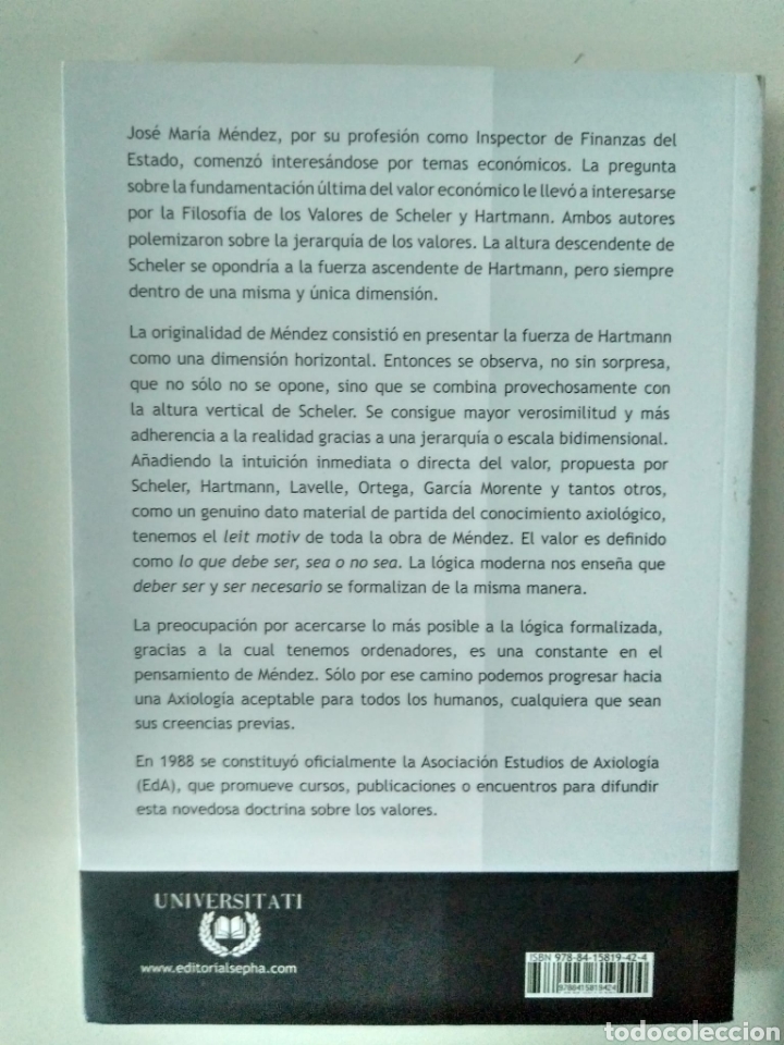 Libros: Introducci&oacute;n a la axiologia / Jos&eacute; Mar&iacute;a M&eacute;ndez - Foto 5