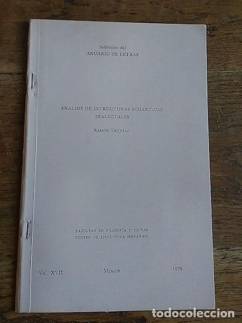Libros: AN&Aacute;LISIS DE ESTRUCTURAS SEM&Aacute;NTICAS DIALECTALES - Ram&oacute;n Trujillo - Foto 1