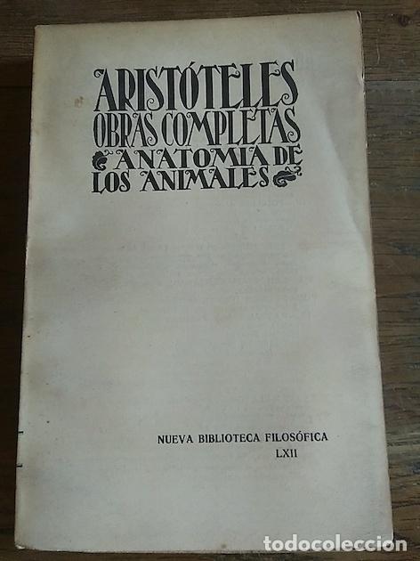 Libros: OBRAS COMPLETAS. ANATOM&Iacute;A DE LOS ANIMALES. Tomo X - Arist&oacute;teles - Foto 1