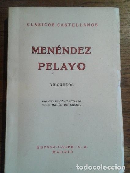 Libros: DISCURSOS - Men&eacute;ndez Pelayo - Foto 1