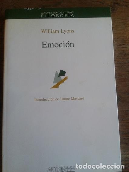 Libros: EMOCI&Oacute;N - Lyons, William[Jurado, In&eacute;s] tr. - Foto 1