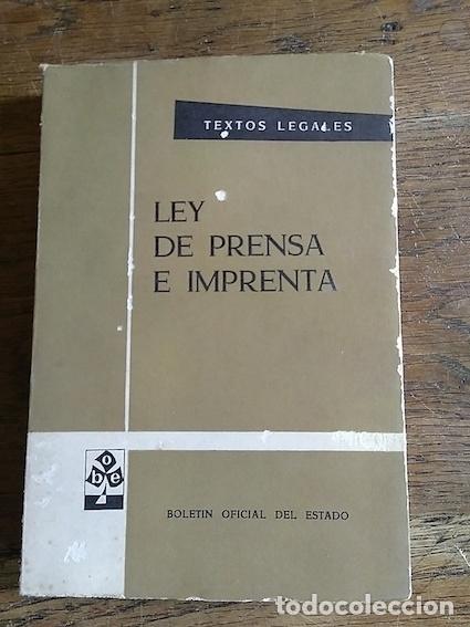 Libros: LEY DE PRENSA E IMPRENTA - - Foto 1