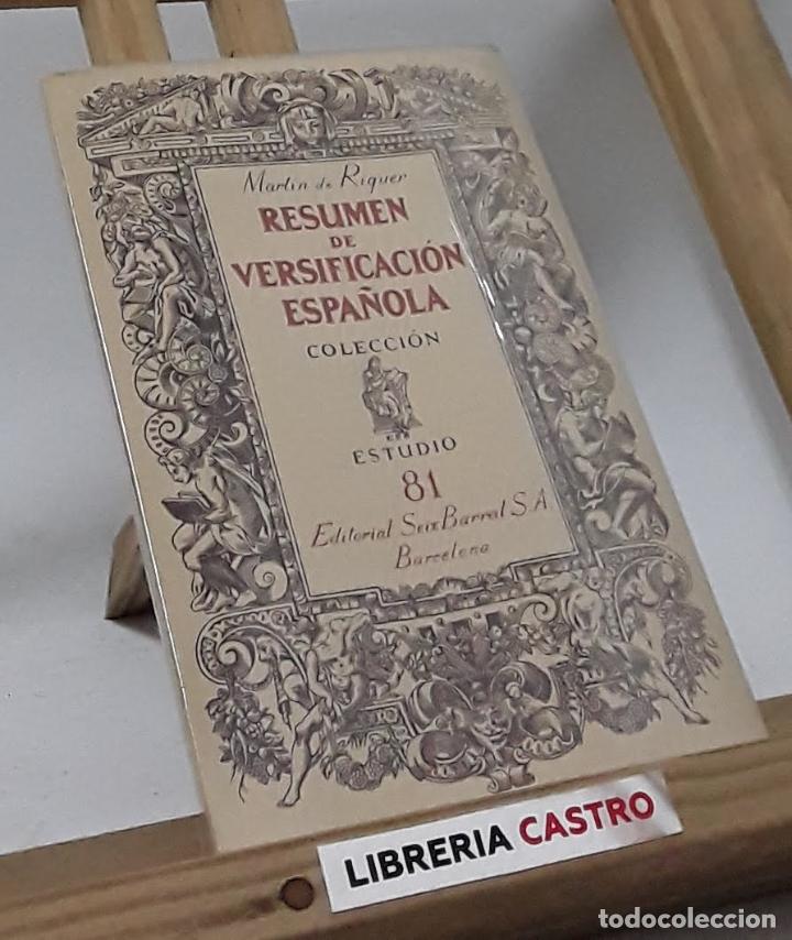 Libros: Resumen de versificaci&oacute;n espa&ntilde;ola - Mart&iacute;n de Riquer - Foto 1