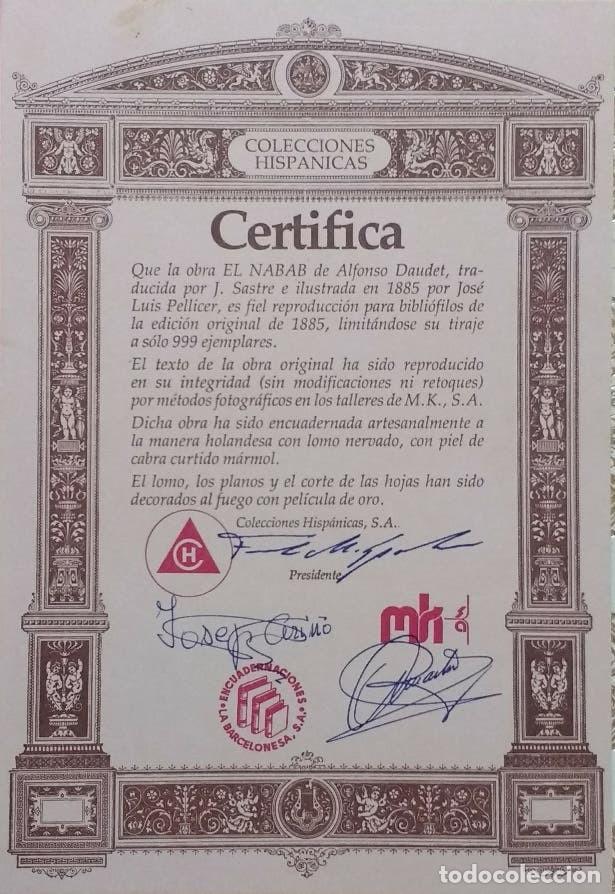 Libros: EL NABAB - FACSIMIL PARA BIBLIOFILOS - NUMERADO Y CERTIFICADO - Foto 2
