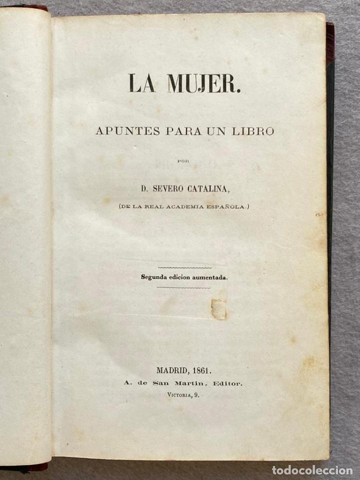 Libros: LA MUJER. APUNTES PARA UN LIBRO. - CATALINA, SEVERO. - Foto 2