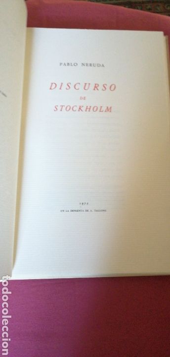 Libros: Pablo Neruda - Discurso de Stockholm - Foto 3