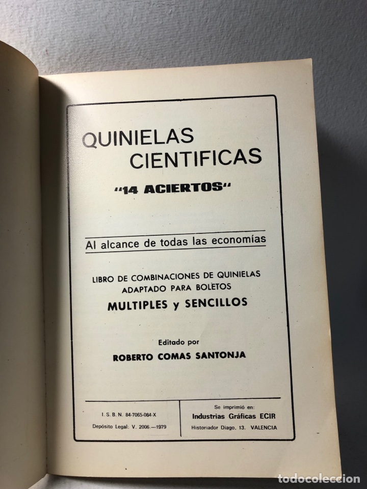 Libros: QUINIELAS CIENTIFICAS ● ● ● KB0332 ⭕️ - Foto 7
