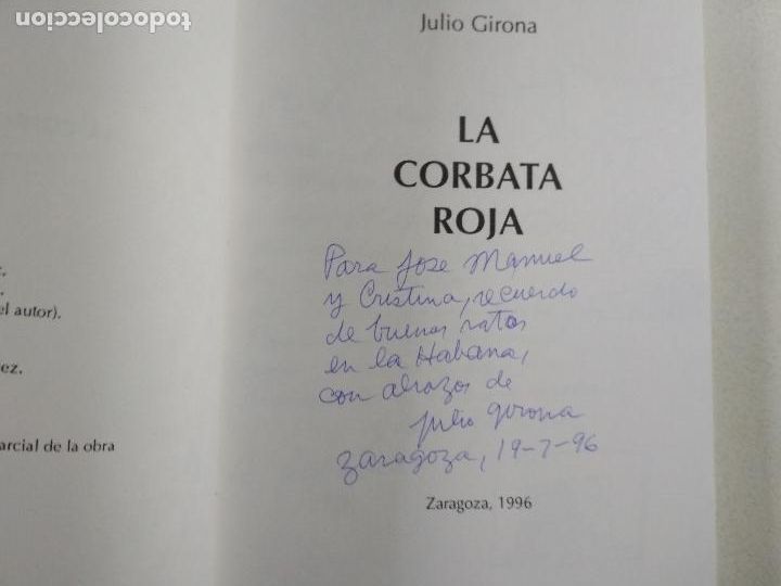 Libros: JULIO GIRONA, LA CORBATA ROJA, 1996 - Foto 2