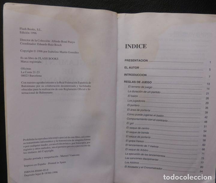 Libros: Balonmano-Reglamento Oficial Comentado,1996,FLASH BOOKS - Foto 4
