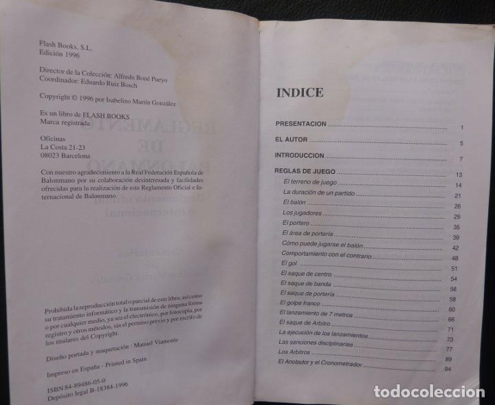 Libros: Balonmano-Reglamento Oficial Comentado,1996,FLASH BOOKS - Foto 7
