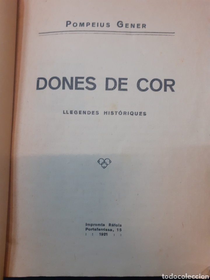 Libros: DONES DE COR. Llegendes hist&oacute;riques - GENER,Pompeius - Foto 4