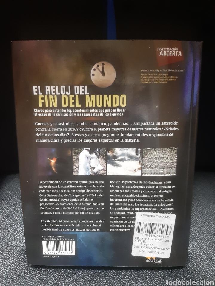 Libros: Libro El Reloj del Fin del Mundo -Alfonso Ferrer- - Foto 2