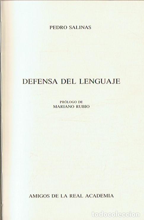 Libros: DEFENSA DEL LENGUAJE. - Salinas. Pedro, - Foto 1