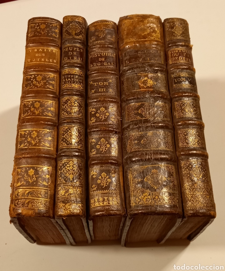 Libros: Libros de 1734 convertidos en licorera de mesa, con 8 basos y licorera - Foto 5