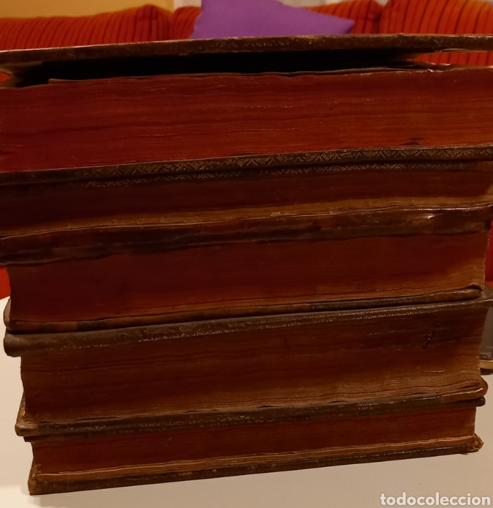 Libros: Libros de 1734 convertidos en licorera de mesa, con 8 basos y licorera - Foto 9