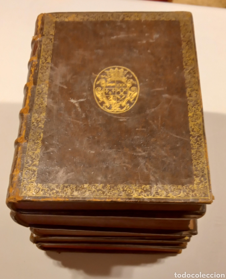 Libros: Libros de 1734 convertidos en licorera de mesa, con 8 basos y licorera - Foto 3