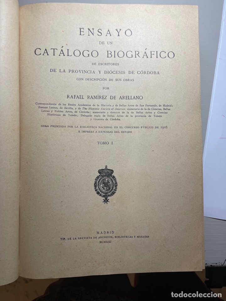 Libros: CATALOGO BIOGRAFICO DE CORDOBA. RAMIREZ DE ARELLANO - Foto 2