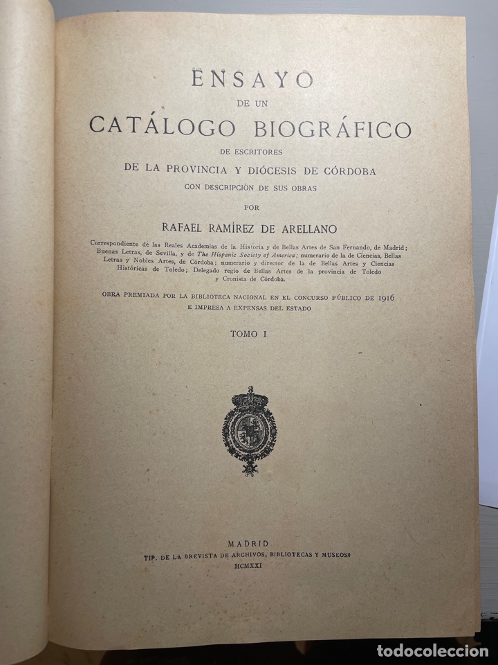 Libros: CATALOGO BIOGRAFICO DE CORDOBA. RAMIREZ DE ARELLANO - Foto 1