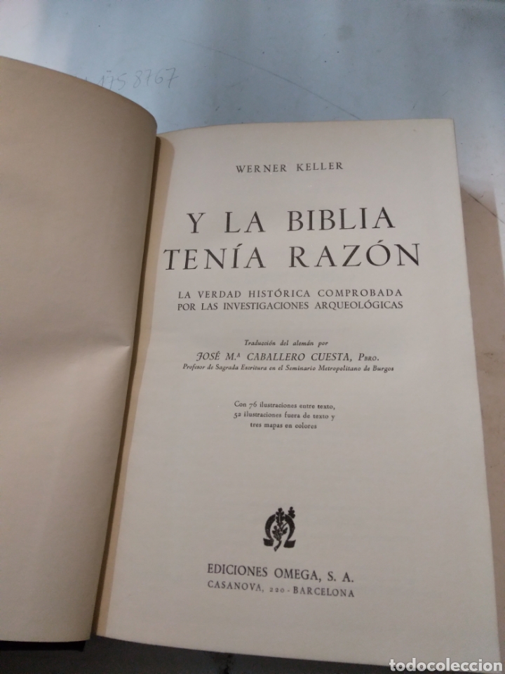 Libros: Werner Keller, Y la.biblia ten&iacute;a razon,Ediciones Omega - Foto 2